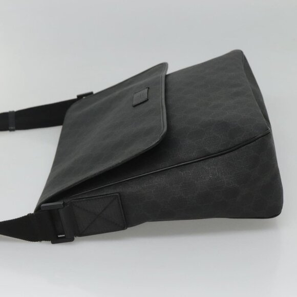 GUCCI GG Supreme Shoulder Bag PVC Black Silver - Picture 5 of 16